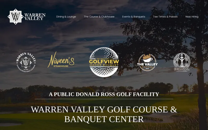 Golfview Manor Banquet homepage on desktop